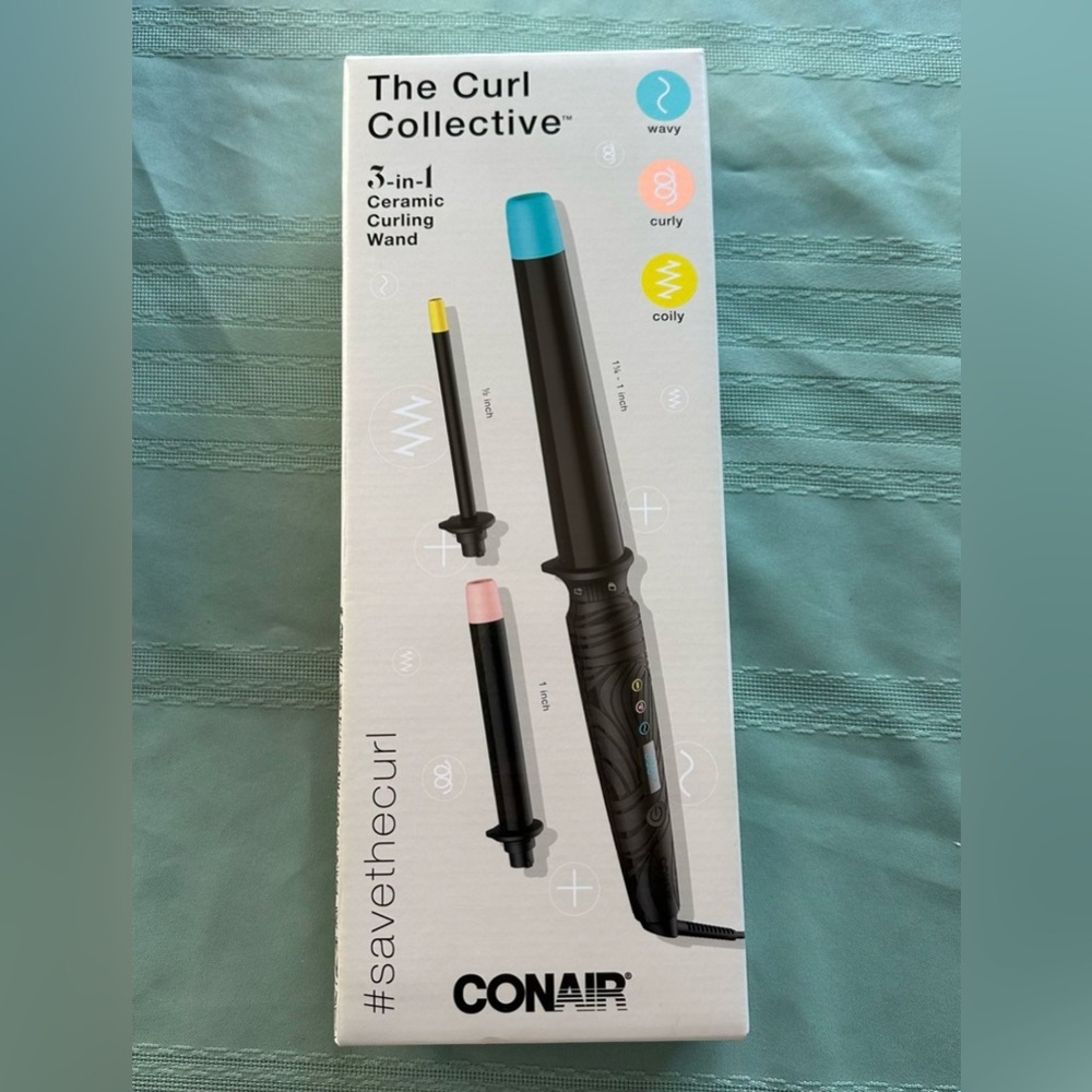 Conair Black 3-in-1 Ceramic Curling Wand